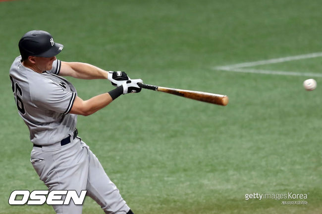 [사진] 양키스 르메이휴는 19일(한국시간) 텍사스전에서 팀의 7-4 승리에 힘을 보탰다.ⓒGettyimages(무단전재 및 재배포 금지)