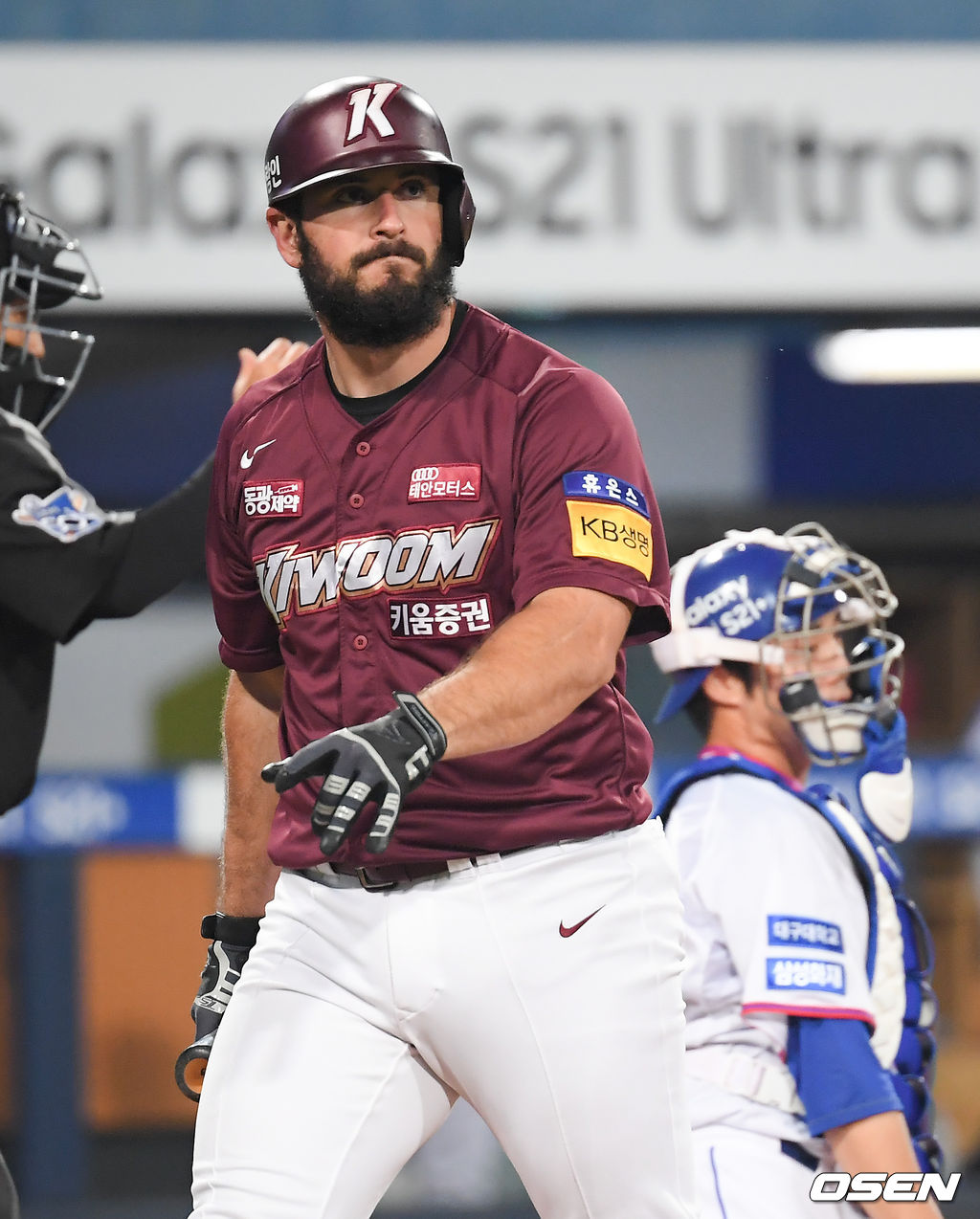 18일 대구삼성라이온즈파크에서 ‘2021 신한은행 SOL KBO리그’ 삼성 라이온즈와 키움 히어로즈의 경기가 진행됐다8회초 1사 키움 대타 프레이타스가 헛스윙 삼진아웃되며 아쉬워하고 있다.  / soul1014@osen.co.kr