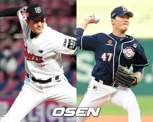 [사진] 고영표(좌)와 곽빈