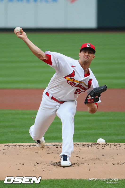 [사진] 20일(한국시간) 역투하는 세인트루이스 카디널스 잭 플레허티. ⓒGettyimages(무단전재 및 재배포 금지)