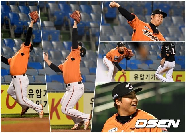 한화 3루수 노시환이 21일 대전 KT전에서 6회 박경수의 3루 베이스 맞고 튀어오른 공을 잡아 더블 플레이로 연결했다. /dreamer@osen.co.kr