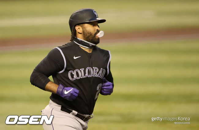 [사진] 2020년 콜로라도 로키스에서 뛰었던 맷 켐프. ⓒGettyimages(무단전재 및 재배포 금지)