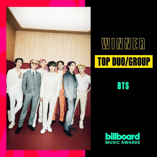 방탄소년단_2021 빌보드 뮤직 어워드_수상 이미지(1)(2)(3) : Billboard Music Awards SNS