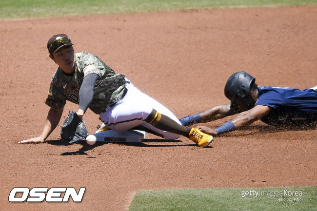 [사진] 24일(한국시간) 수비를 하는 샌디에이고 파드리스 김하성. ⓒGettyimages(무단전재 및 재배포 금지)
