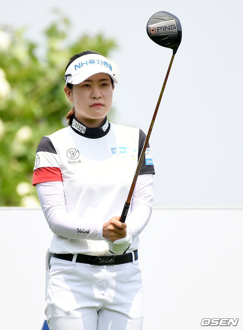 1번홀 박민지가 티샷을 준비하고 있다./ksl0919@osen.co.kr
