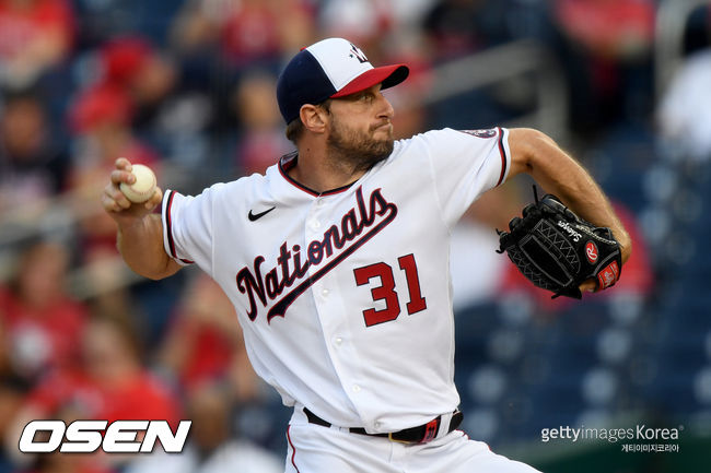 [사진] 26일(한국시간) 역투하고 있는 워싱턴 내셔널스 맥스 슈어저. ⓒGettyimages(무단전재 및 재배포 금지)