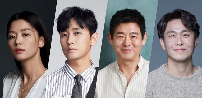 [사진=tvN 제공] '지리산' 주요 출연진 전지현(왼쪽부터), 주지훈, 성동일, 오정세. 
