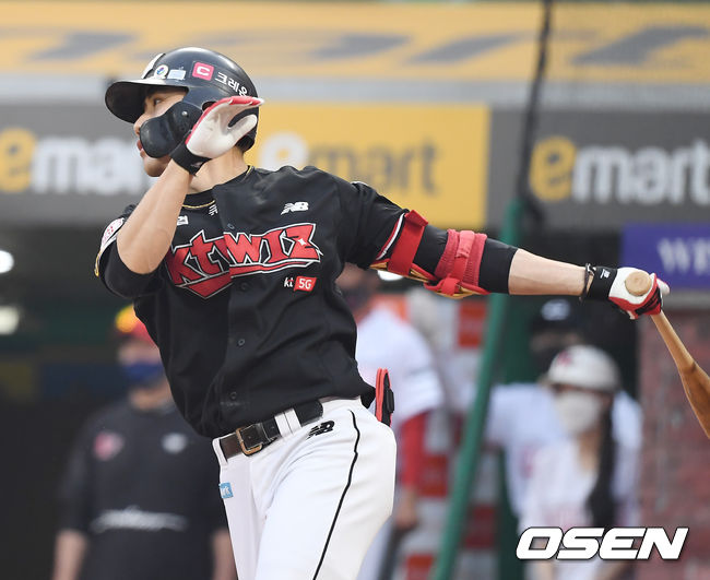 2회초 1사 1루 KT 심우준이 안타를 때려내고 있다. 2021.06.09/youngrae@osen.co.kr 