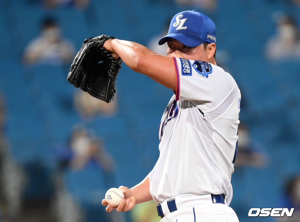 9회말 2사 2,3루 삼성 오승환이 KIA 김선빈에게 2타점 적시타를 허용한 후 아쉬워하고 있다. . 2021.06.10 /cej@osen.co.kr