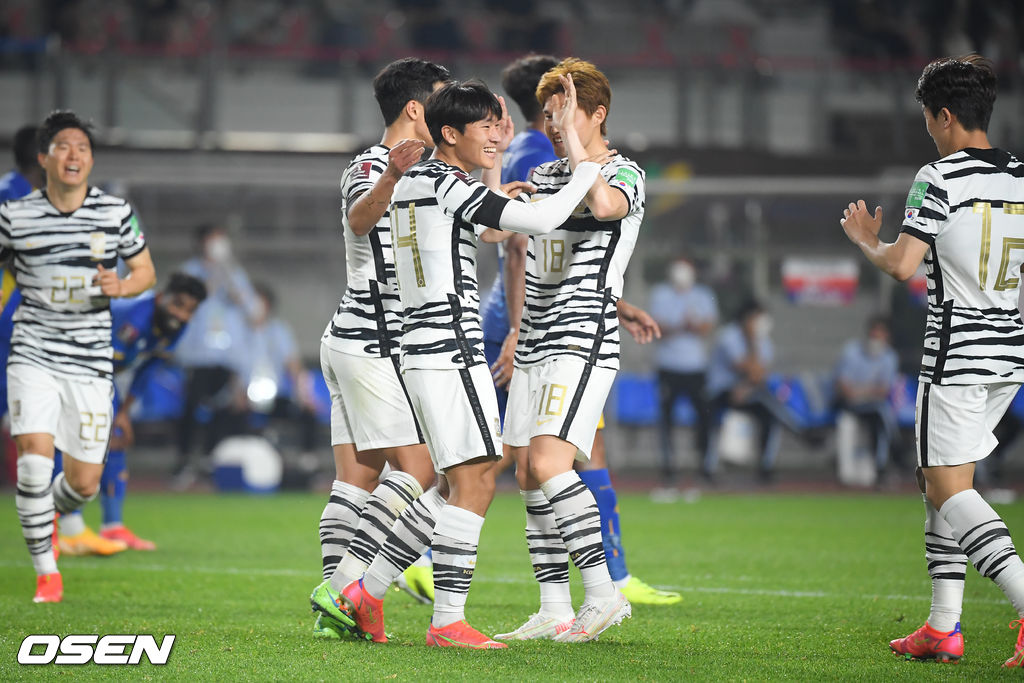 후반 정상빈이 추가골을 넣고 미소 짓고 있다. 21.06.09 / soul1014@osen.co.kr