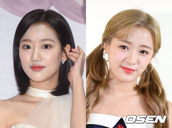 에이프릴 이나은(왼쪽)과 이진솔이 이현주 왕따설은 전혀 아니라고 밝혔다. OSEN DB