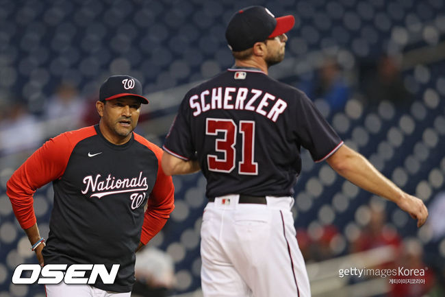 [사진] 워싱턴 '에이스' 슈어저는 12일(한국시간) 샌프란시스코전에서 공 12개에 아웃카운트 1개만 만들고 교체됐다. ⓒGettyimages(무단전재 및 재배포 금지)