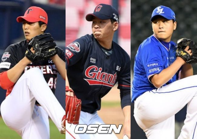 KIA 이의리, 롯데 김진욱, 삼성 이승현(왼쪽부터)./OSEN DB