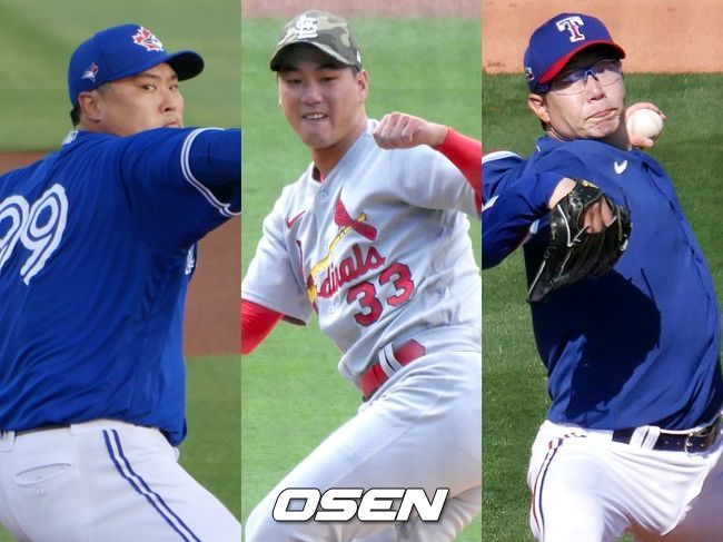 [사진] 토론토 류현진(왼쪽부터), 세인트루이스 김광현, 텍사스 양현종. / OSEN DB