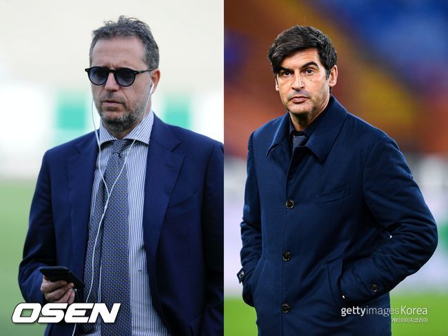 파비오 파라티치 심임 토트넘 단장(좌)과 부임이 유력한 파울로 폰세카 감독(우). [사진] ⓒGettyimages(무단전재 및 재배포 금지)