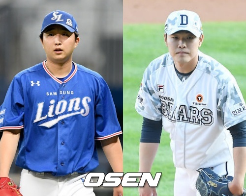 [사진] 최채흥(좌)과 최원준