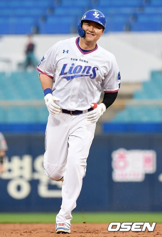 22일 오후 대구 삼성라이온즈파크에서 ‘2021 신한은행 SOL KBO리그’ 삼성 라이온즈와 한화 이글스의 경기가 열렸다.3회말 1사 2루 삼성 오재일이 2점 홈런을 날리고 있다. 이 홈런으로 오재일 31번째 7년 연속 10홈런 기록. 2021.06.22 /ksl0919@osen.co.kr