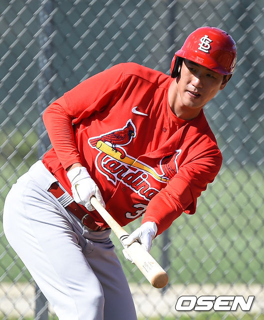 김광현이 번트 연습을 하고 있다.  /  soul1014@osen.co.kr