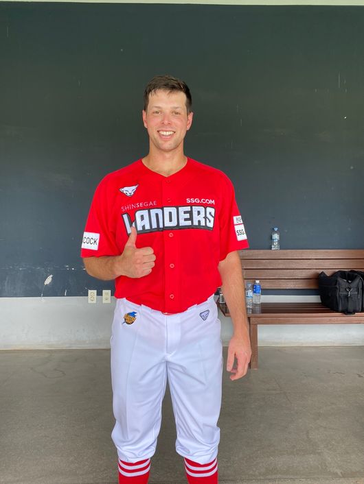 [사진] SSG 랜더스 새 외국인 투수 샘 가빌리오(31)가 퓨처스리그에서 첫 실전 점검을 마쳤다. 첫 등판 결과는 합격점이었다. / SSG 제공