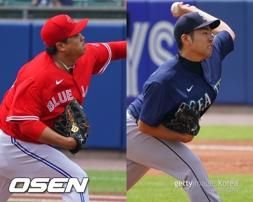 [사진] 21.07.02 류현진(좌)과 기쿠치 유세이 ⓒGettyimages(무단전재 및 재배포 금지)