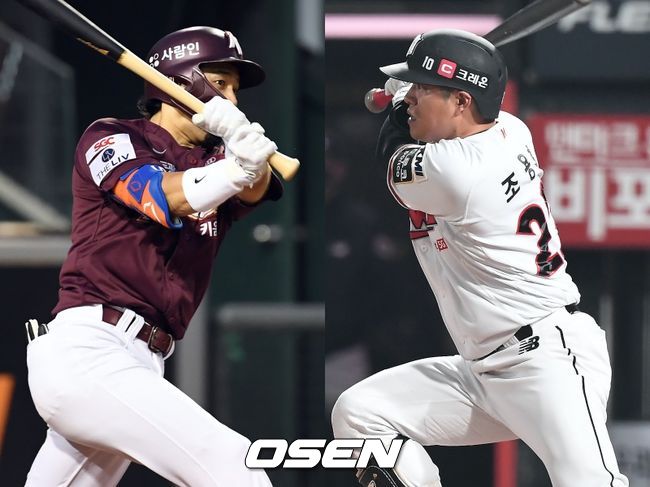 [사진] 키움 히어로즈 이용규(왼쪽), KT 위즈 조용호. /OSEN DB