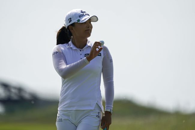 고진영의 대회 3라운드 경기 장면. /Getty Images 제공. 