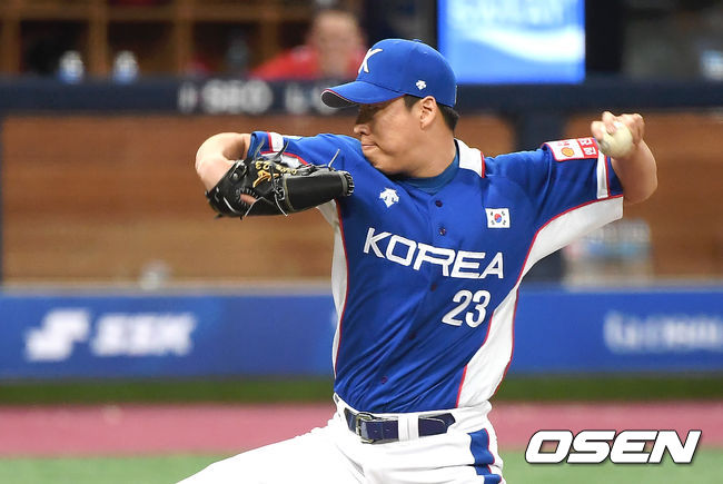 7회말 한국 차우찬이 역투하고 있다. /youngrae@osen.co.kr