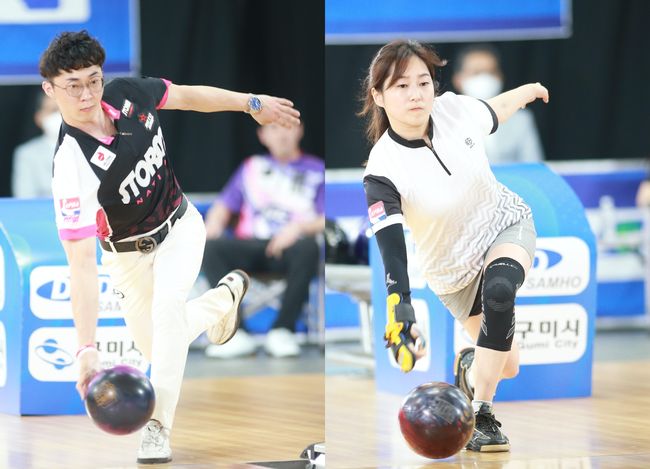 [사진]강민환(왼쪽)과 김가람 /한국프로볼링협회 제공