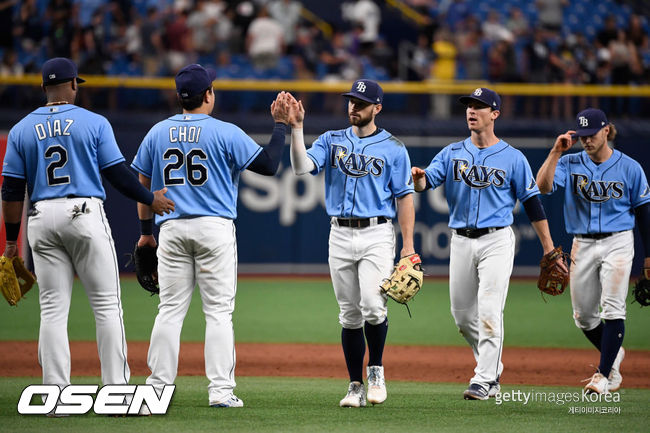 [사진] 탬파베이는 2021년 7월 11일(한국시간) 미국 플로리다주 세인트피터즈버그 트로피카나필드에서 열린 ‘2021 메이저리그’ 토론토 블루제이스와 경기에서 5-2 승리를 거뒀다. 탬파베이는 6연승에 성공했다. ⓒGettyimages(무단전재 및 재배포 금지)
