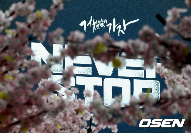 NC 2021시즌 캐치프레이즈 '네버 스톱'(NEVER STOP)이 전광판에 표시되고 있다. /jpnews@osen.co.kr