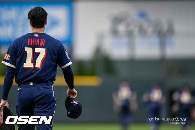 [사진] 올스타 게임 저지를 입고 있는 오타니 쇼헤이. ⓒGettyimages(무단전재 및 재배포 금지)
