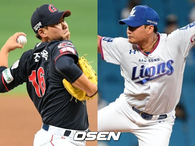 [사진] 롯데 자이언츠 김진욱(왼쪽), 삼성 라이온즈 오승환. /OSEN DB 