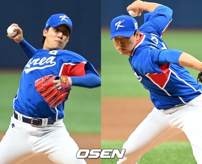 [사진] 대표팀 원태인(왼쪽), 최원준. /OSEN DB