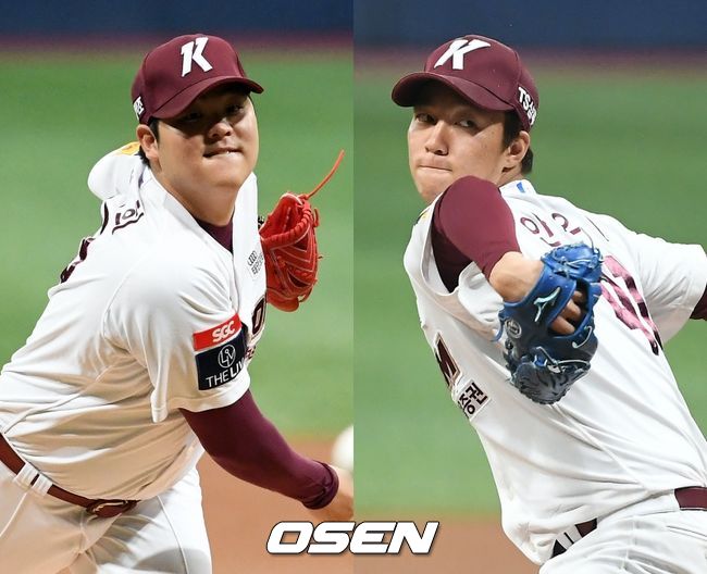[사진] 키움 히어로즈 한현희(왼쪽), 안우진. /OSEN DB