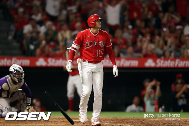 [사진] LA 에인절스 오타니가 2021년 7월 28일(한국시간) 시즌 36호 홈런을 날렸다. ⓒGettyimages(무단전재 및 재배포 금지)
