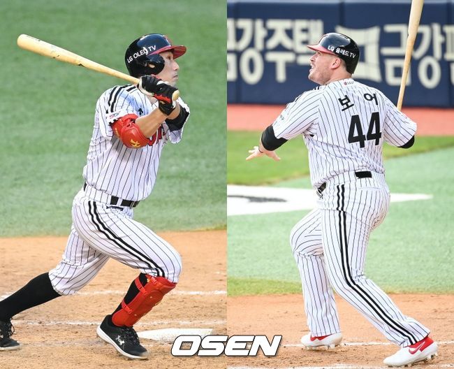 [사진] LG 트윈스 서건창(왼쪽), 보어. /OSEN DB