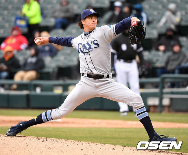 템파베이 선발 타일러 글래스노우가 힘차게 공을 뿌리고 있다. /dreamer@osen.co.kr