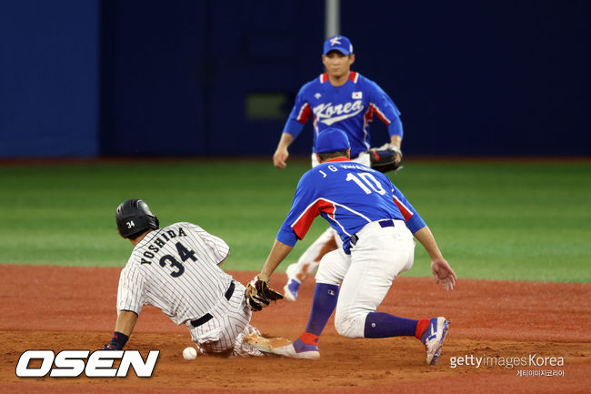 [사진] 한국은 2021년 8월 4일 일본 요코하마 스타디움에서 열린 일본과 준결승전에서 2-5로 졌다. ‘약속의 8회’는 없었다. 대신 ‘악몽의 8회’였다. ⓒGettyimages(무단전재 및 재배포 금지)