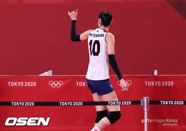 [사진] 한국은 2021년 8월 6일 오후 9시 일본 도쿄 아리아케 아레나에서 열린 2020 도쿄 올림픽 여자 배구 브라질과 준결승 맞대결에서 세트 스코어 0-3(16-25, 16-25, 0-0)으로 패했다.  ⓒGettyimages(무단전재 및 재배포 금지)