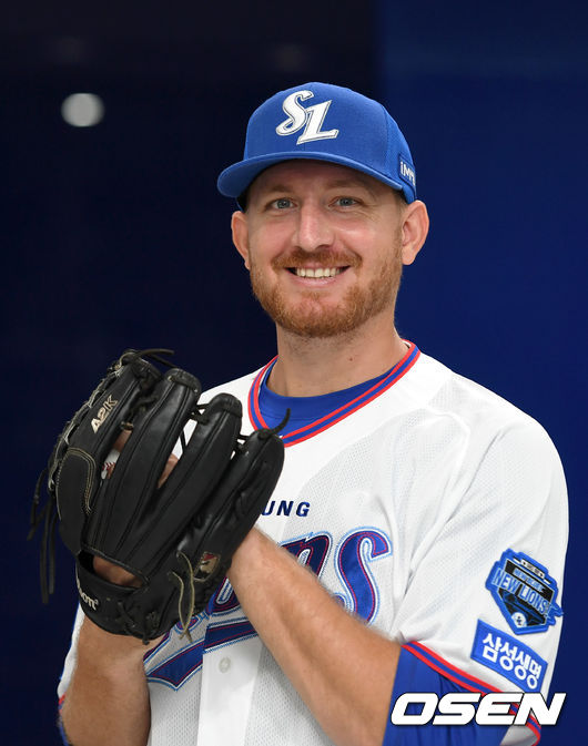 삼성 새 외국인 투수 몽고메리가 포즈를 취하고 있다. 2021.07.07 /sunday@osen.co.kr