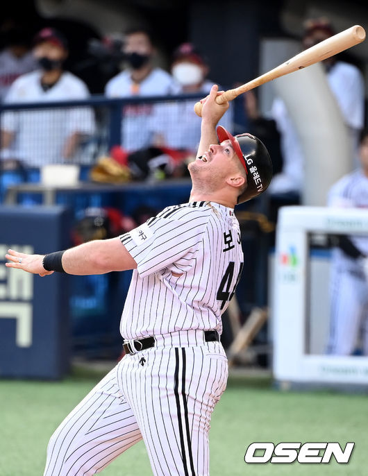1회말 2사 1루 LG 보어가 3루수 파울 뜬공을 때리고 있다. 2021.08.10/ youngrae@osen.co.kr