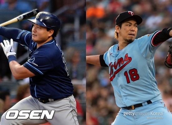 [사진] 최지만(좌)과 마에다 겐타 ⓒGettyimages(무단전재 및 재배포 금지)