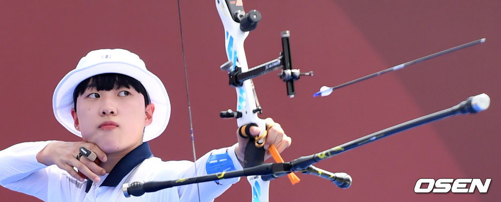 양궁 안산이 활시위를 당기고 있다. 2021.06.28 /sunday@osen.co.kr