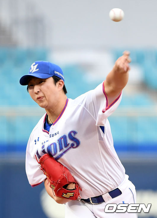 23일 오후 대구 삼성라이온즈파크에서 ‘2021 신한은행 SOL KBO리그’ 삼성 라이온즈와 한화 이글스의 경기가 열렸다.1회초 삼성 선발 최채흥이 마운드에 올라 힘차게 공을 뿌리고 있다. 2021.06.23 /ksl0919@osen.co.kr