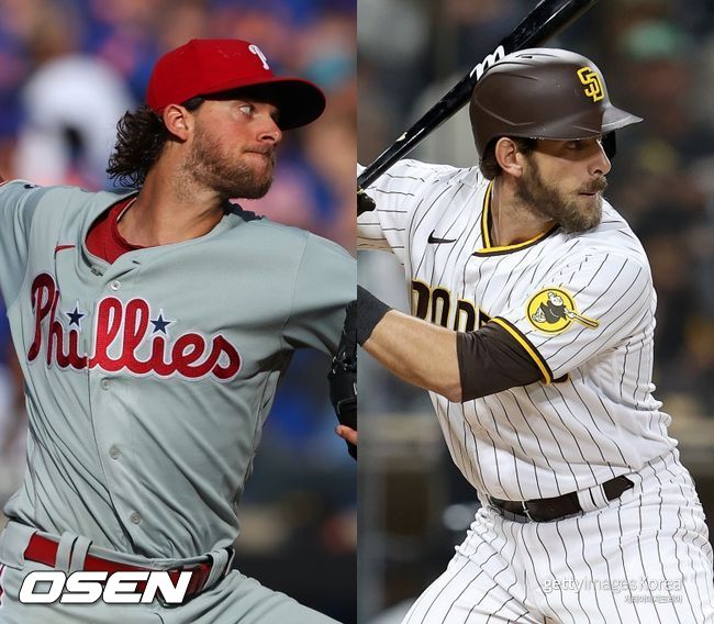 [사진] 필라델피아 필리스 애런 놀라(왼쪽), 샌디에이고 파드리스 오스틴 놀라. ⓒGettyimages(무단전재 및 재배포 금지)