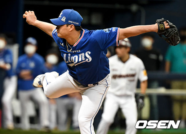 9회말 무사 만루 상황 마운드에 오른 삼성 투수 오승환이 힘차게 공을 뿌리고 있다. 2021.06.04 / dreamer@osen.co.kr