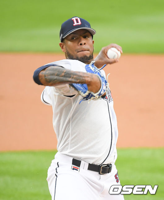 1회초 두산 선발투수 미란다가 역투하고 있다. 21.07.07 / soul1014@osen.co.kr