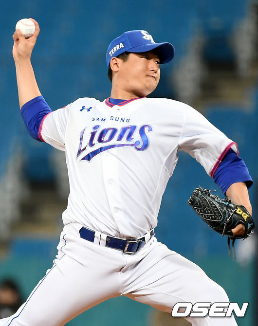 22일 오후 대구 삼성라이온즈파크에서 ‘2021 신한은행 SOL KBO리그’ 삼성 라이온즈와 한화 이글스의 경기가 열렸다.9회초 삼성 최지광이 마운드에 올라 힘차게 공을 뿌리고 있다. 2021.06.22 /ksl0919@osen.co.kr