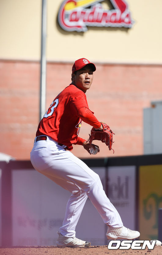 경기에 앞서 김광현이 불펜투구를 하고 있다. / soul1014@osen.co.kr