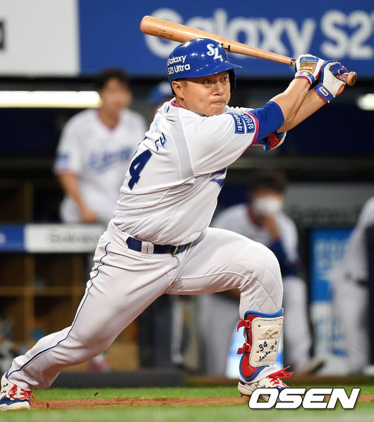 4회말 2사 1루 삼성 김헌곤이 우전 안타를 때려내고 있다. 2021.06.10 /cej@osen.co.kr